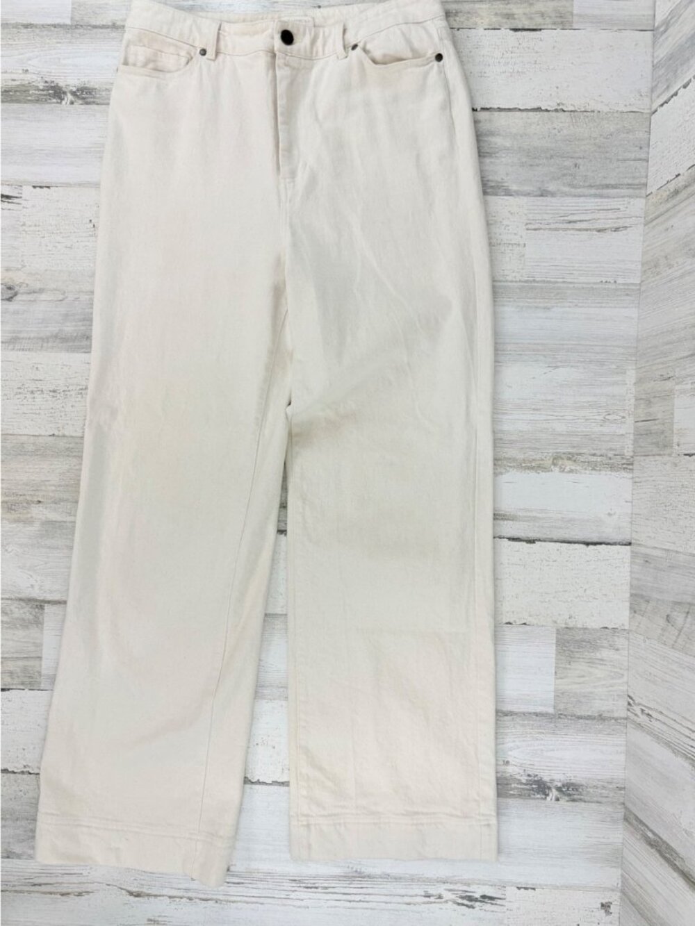 Ann Mashburn Coco 5 Pocket Jean Sz 29 Natural Denim Ivory - Picture 2 of 16